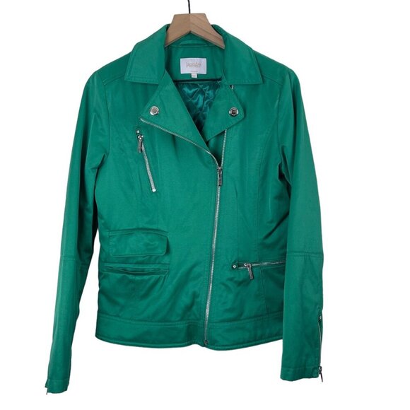 Laundry by Shelli Segal Green Moto Jacket – Size Medium - Picture 1 of 9